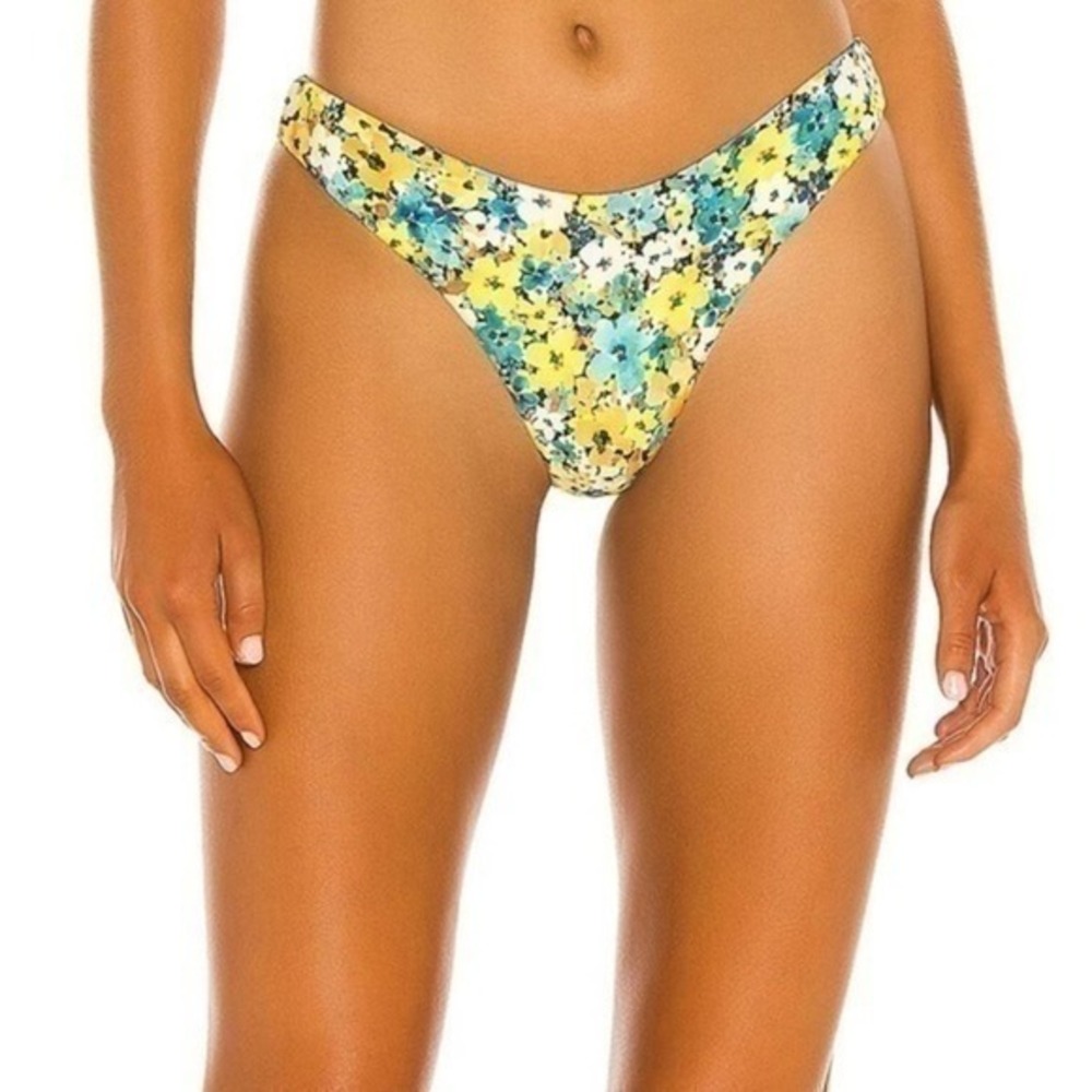 L*Space Cabana Bitsy High Leg Bikini Swim Bottom in Daisy Diamond Floral Print S